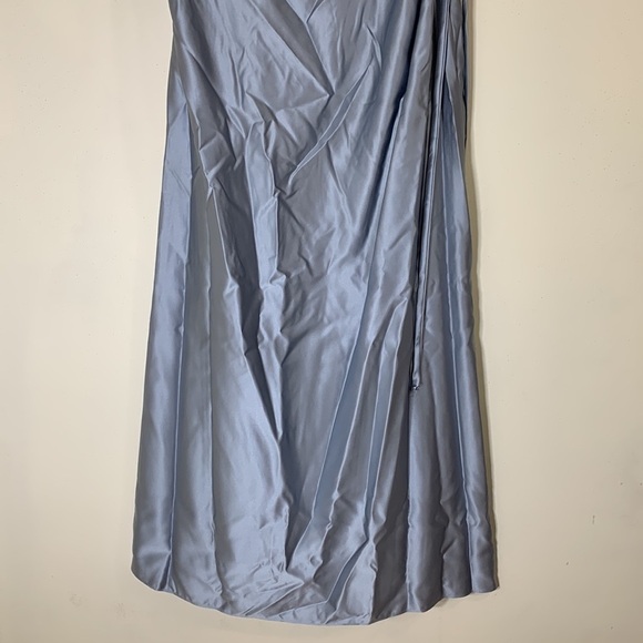 NWT. Dessy Collection USA Made Strapless Platinum Matte Maxi Dress Plus-24. - Picture 8 of 12